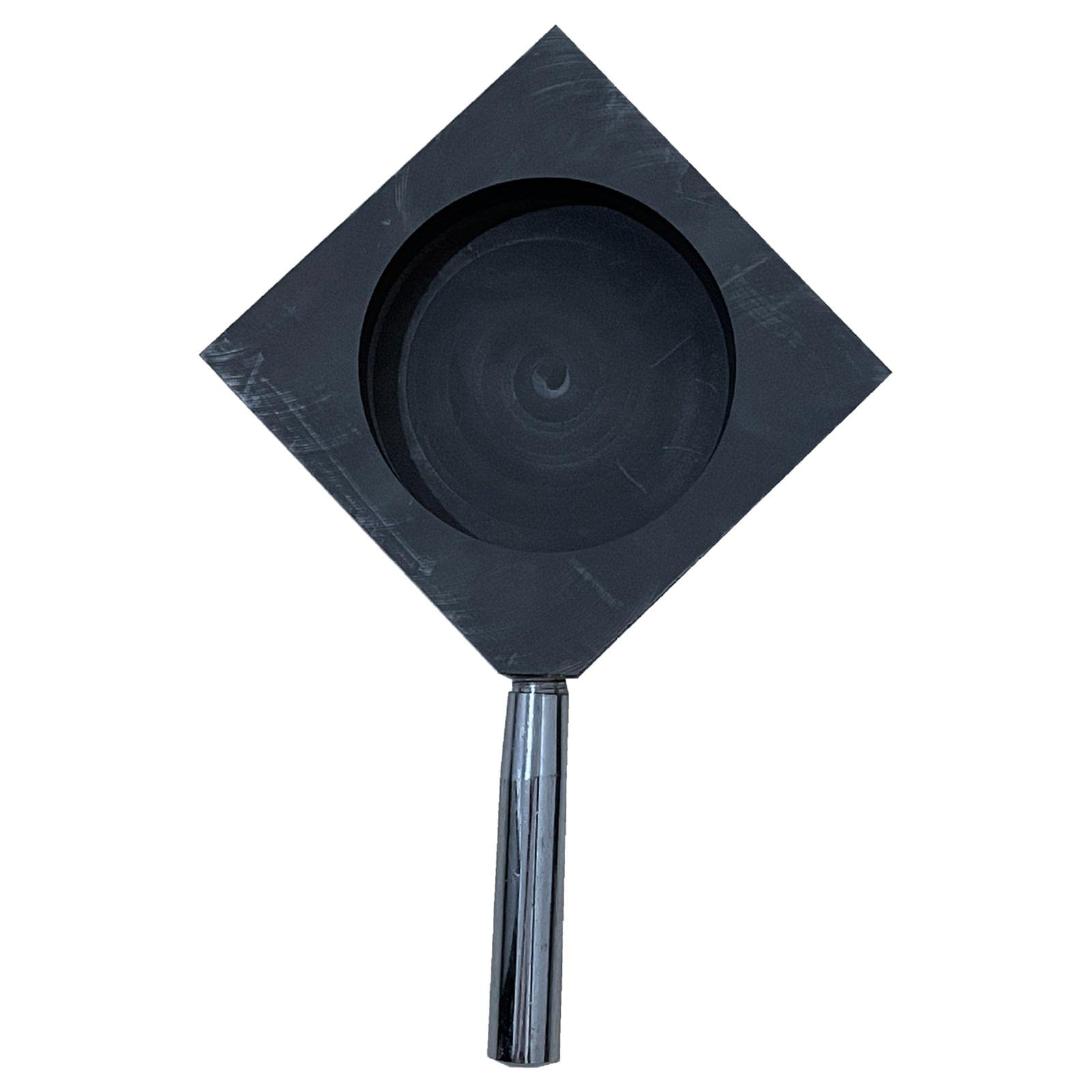 Stampo per lingotti in grafite ad alta purezza con manico per oro, argento, rame, conducibilità termica, facile rilascio, crogiolo di fusione di metalli preziosi, raffinazione dei metalli, 1 kg