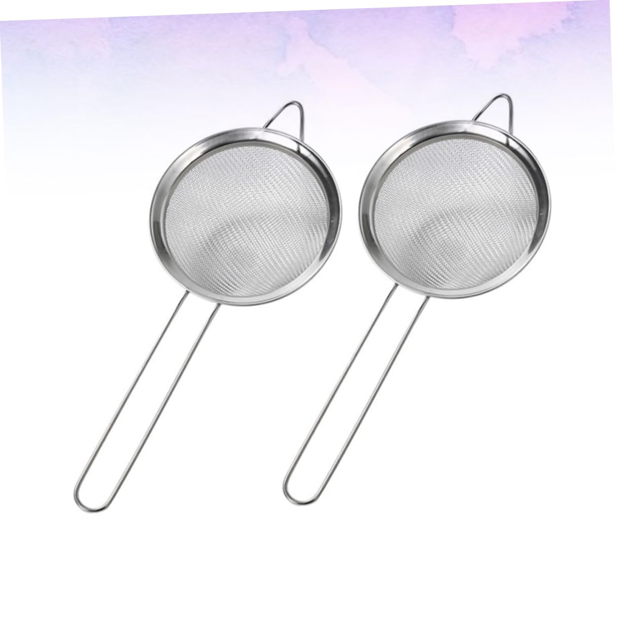 BRIGHTFUFU 2pcs Stainless Steel Handheld Mesh Flour Sifter for Cake Baking Diameter for Dusting Powdered Sugar and Sifting Rice Flour for Home Baking and Cooking