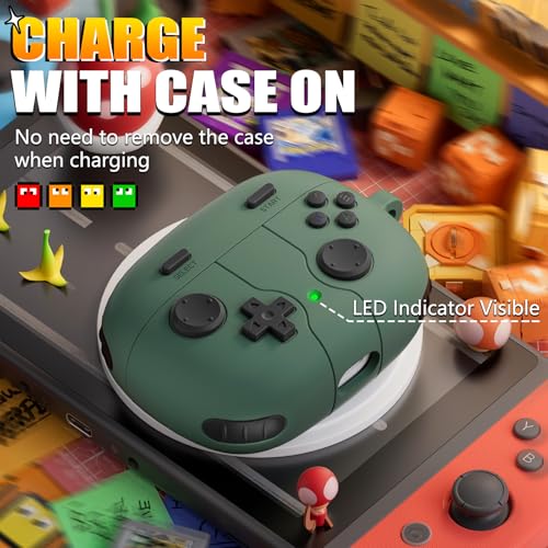 Image of for JBL Vibe 200TWS / JBL Vibe Beam Case Cover Game Console Design, Silicone Case Compatible with JBL Vibe 200TWS with Keychain with Cleaning Pen Kit -Pine Green