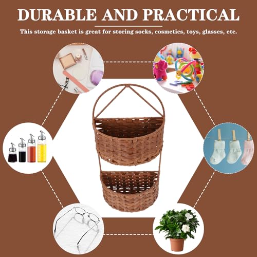 Panier de rangement mural double couche pour organiser facilement la maison