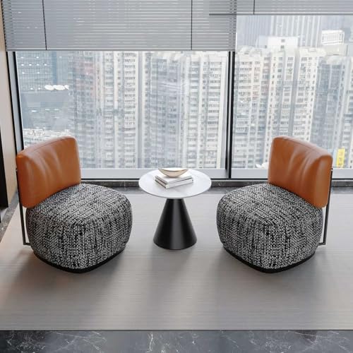 KIBONCY Silla de Tela Minimalista, Silla de Ocio de diseño for Sala de Estar, Oficina, sofá Individual tapizado, Respaldo cómodo(C)