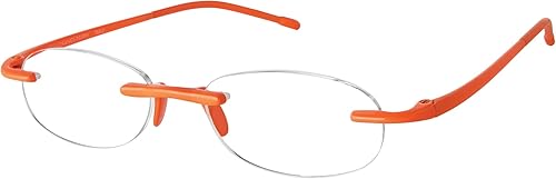 Scojo New York Gels - Lentes de lectura originales, hechos a mano, resistentes a los arañazos, para mujeres y hombres, color naranja amapola - 1.75x