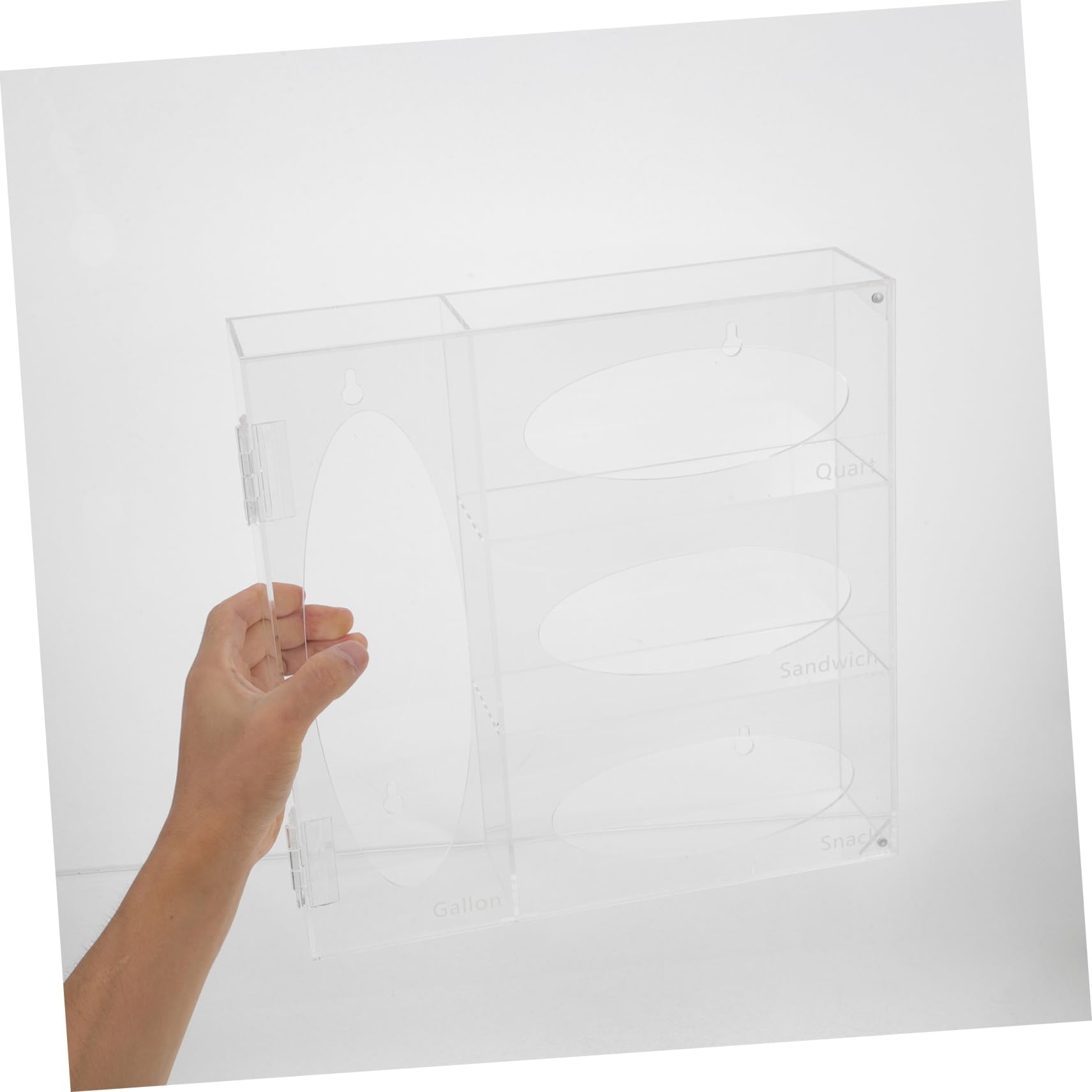 Hemobllo Dispenser da Parete Supporto Porta Guanti in Acrilico Trasparente 3 Scomparti Organizer Multifunzionale per Guanti Usa e Getta per Laboratori e Ambienti Professionali