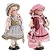 Toygogo 2pcs 30cm Porcelana Muñeca Vintage Girl Personas Figura Con Vestir Kits Accs