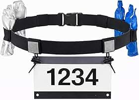 Cinto Porta Número de Corrida com Porta Acessório, Ajustável e Leve, Ideal para Maratona, Caminhada e Trail Running