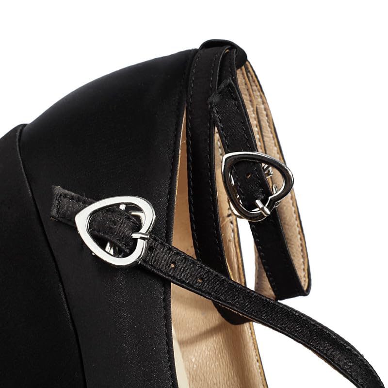 Elbslutt Womens Goth Mary Jane Shoes Platform Kawaii Cosplay Girls Lolita Shoes Round Toe Buckle Strap Chunky Wedge Heel Bow Lace Satin Bow Y2k Ankle Strap Dress Pumps Shoes Oxfords3