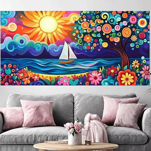 Diamond painting adulte dessin animé en cristal 5D, broderie grand format 80x160cm premium