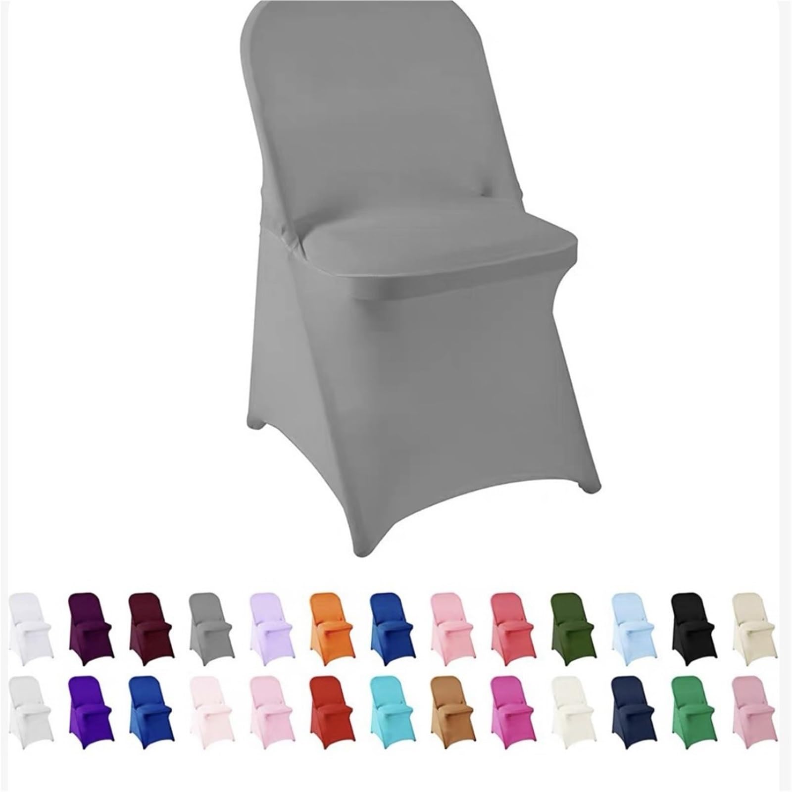 PBTMCD 50 Pcs Stretch Wedding Chair Covers With Skirt, Elastic Slipcovers For Banquets Hotels Parties Dinners(9#)