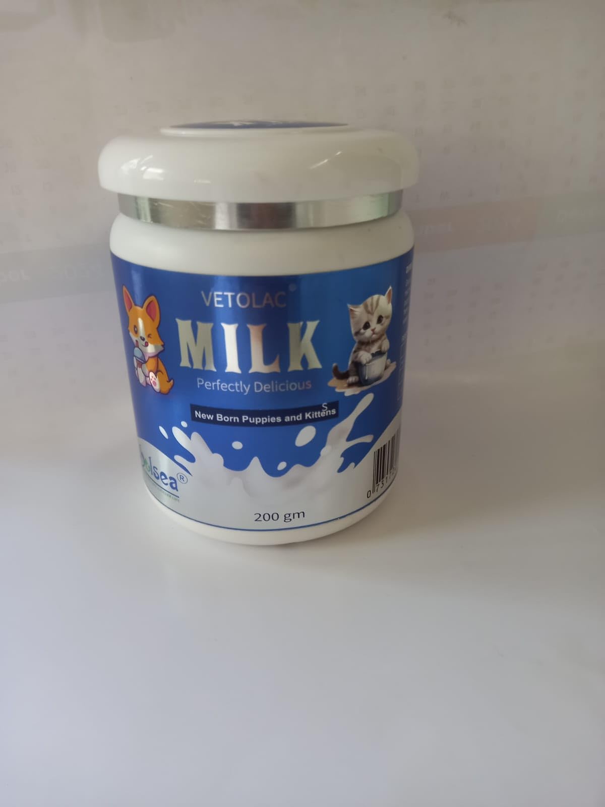 Vet O LAC Milk 200g Powder (Pack of 1) Weaning & Growth Formula for Newborn Puppies & Kittens | Puppy Milk Replacer + Growth Support | Enriched with Probiotics, Vitamins, Minerals 1