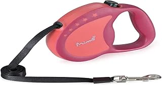 Guia Retrátil Runner Emborrachada Fita 5m Até 20kg Rosa Mimo Conceito - PP035