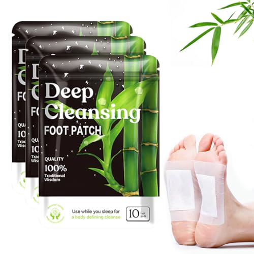 (30 Pads) Deep Cleansing Foot Pads for Better Sleep Natural Bamboo Foot Patch | Relieve Stress Improve Sleep and Relaxation