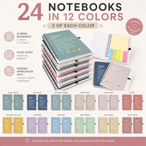 Carnet à spirale inspirant Feifeiya lot de 24 bloc-notes avec post-it
