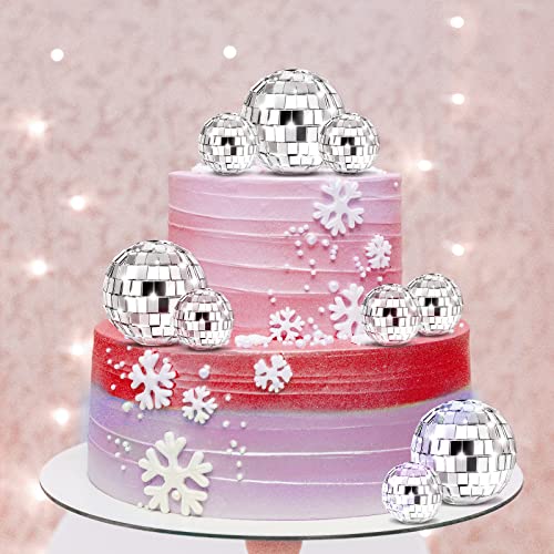 image for Sumind 50 Pcs Disco Balls Ornaments Mini Disco Balls Silver Hanging De