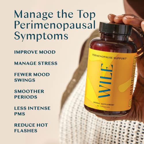 Wile Perimenopause Supplement For Women, Multi Symptom Menopause Support, Ashwagandha Capsules With Black Cohosh For Hot Flashes, Night Sweats, Pms, Mood & Support With Hormone Balance For Women #TOP3