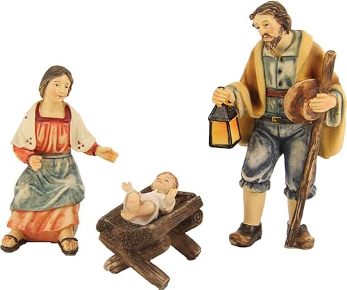 FADEDA 3 figuras de belén decorativas, 13 cm, pintadas a mano, detalles detallados, decoración de mesa de Navidad, accesorios para belén