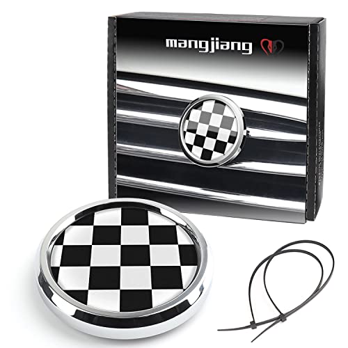 Image of 3D Front Bumper Grill Emblem Badge Chrome Cover for Mini Cooper One S JCW R50 R52 R53 R55 R56 R60 R61 F54 F55 F56 F57 F60 Hatchback Countryman Car Accessories Decoration (Check)