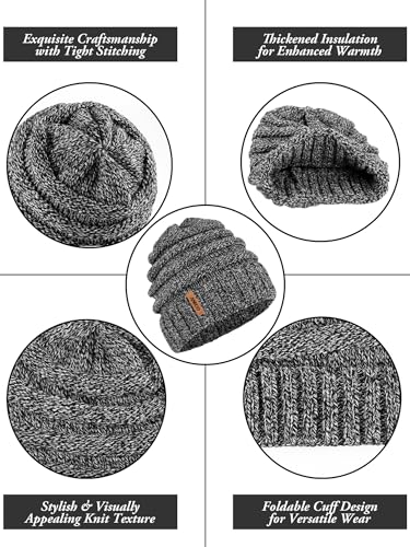 Aneco Winter Warm Sets Buffalo Plaid Scarf Knitted Beanie Hat Gloves Earloop Warm Cover for Men and Women3