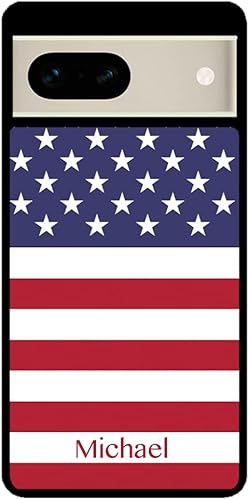 Miniatura 2 de American Flag Stars and Stripes Personalized Black Rubber Phone Case Compatible With Google Pixel 10, 10 Pro, 10 Pro XL, 9a, 9 Pro, Pixel 9, Pixel 9