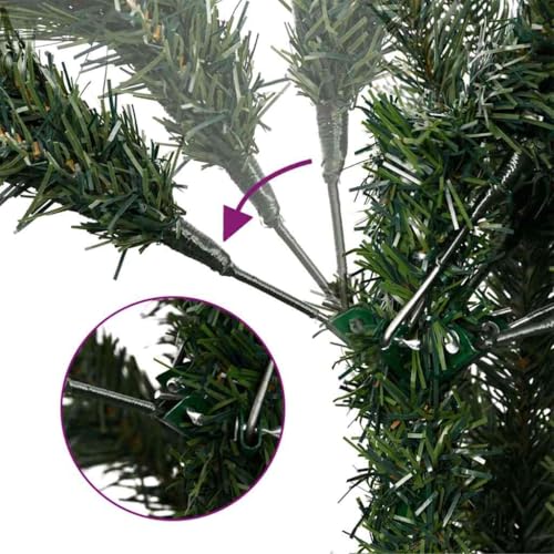 Árbol de Navidad artificial resistente de 180 cm con base plegable estable 8