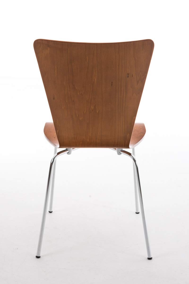 CLP Lot de 2 Chaises Empilables Aaron I Chaises Visiteur en Bois Dossier Siège Ergonomique et Confortable I Hauteur Assise 45 cm I Couleur:, Couleur:Marron