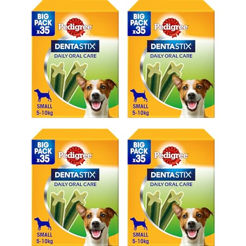 Pedigree Dentastix Fresh 140 Snack per la Igiene Orale (Cane Piccolo 5-10 kg) 550 g 35 Pezzi - 4 Confezioni da 35 (140 totali)