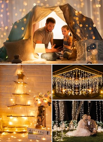 Minetom 100 Led String Lights - 39.5 Ft Usb Plug In Twinkle Fairy Lights With 8 Modes And Remote, Indoor String Lights For Bedroom Classroom Christmas Tree Party Wedding Decorations thumb #6