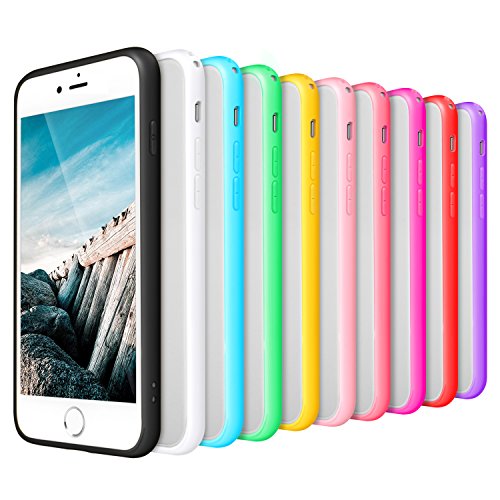Pofesun Crystal Clear iPhone 8 Plus Case/iPhone 7 Plus Case, Hard Transparent Back Panel + Colorful Soft TPU Bumper Compatible with iPhone 7 Plus/8 Plus 5.5 Inch - 10 Pack 10 Colors