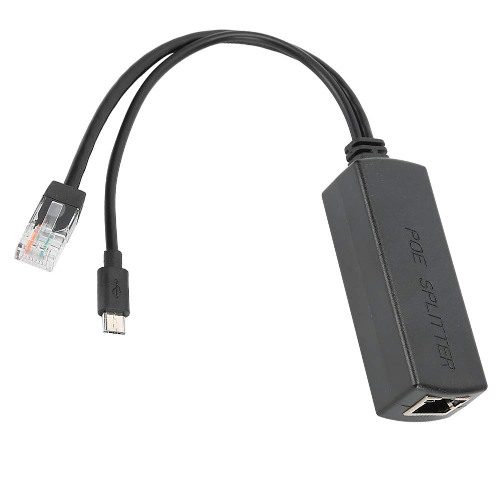 Aramox Rozdzielacz PoE 48 V, Aktywny Rozdzielacz Zasilania Przez Ethernet z Wyjściem Micro USB, IEEE 802.3af At, 5 V 2,4 A 12 W, Przenośna Konstrukcja, do Tabletów i urządzeń Micro USB