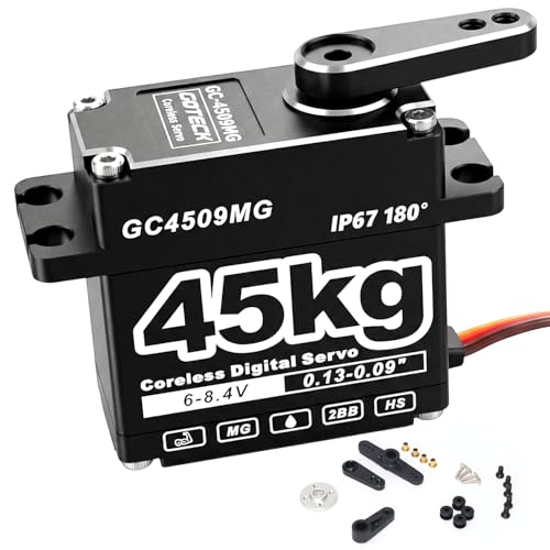 GOTECK 45KG Coreless Digital Servo,Large Torque 8.4V Full Metal Gear IP67 Waterproof Steering Servo...