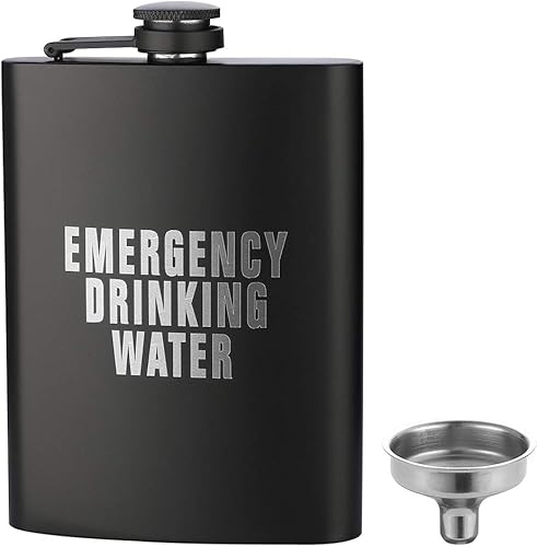 Agua potable de emergencia, JXS - Frasco de cadera de acero inoxidable 188#304 de 8 onzas para licor, a prueba de fugas, con embudo de regalo