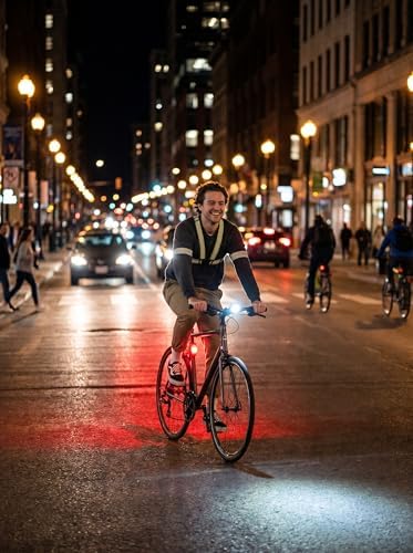 Busstier Silikon Bisiklet LED Fener Seti 2 Parça Su Geçirmez Ön Arka Işık Kolay Montajlı CR2032 Pilli Gece Sürüş Güvenlik Lambası Motosiklet Scooter Uyumlu - Görsel 3