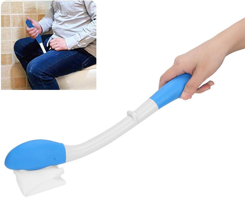 ZJchao Long Reach Comfort Wipe, Self Assist Toilet Aid with Foldable Handle Extends Your Reach Over 15" Grips Toilet Paper or Pre-Moistened Wipes : Health & Household