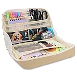 Big Capacity Pencil Case Large Capacity Canvas Pencil Pouch pencil case organizer Pen Pouch Adult Office School Teen Girl Boy (khaki)