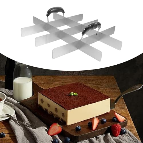 ETUCYNG Square Cutters Baking - Stainless Steel Cake Cutter with Handle for Even Cake Cuts | Dessert Tools for Pie Fondant Flan Cutting Home Birthday Baking Picnic - Baking Accessories - Image 6