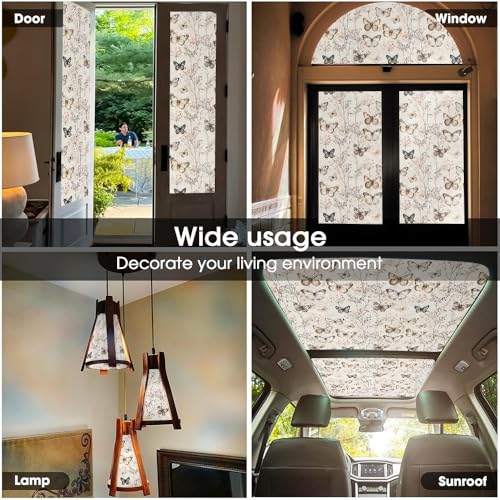 Vinilo Decorativo Adhesivo Beige Floral Boho 40x300 cm miniatura 5