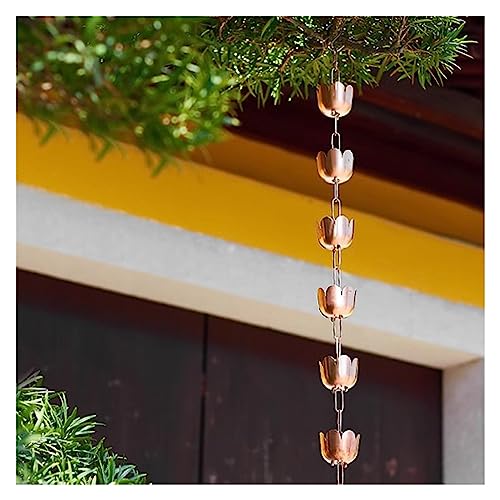 Chaîne De Gouttière Décorative En Métal – Longueur 100 Cm – Style Oiseaux Et Coupelles – Décoration Jardin, Récupération Eau De Pluie