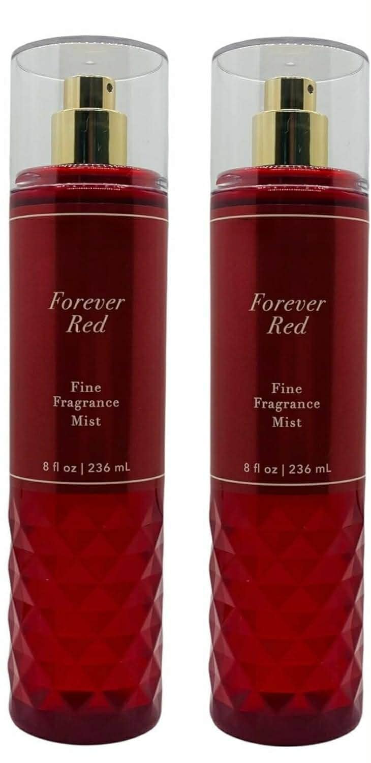 2 FOREVER RED Fine Fragrance Body Mist Spray Bath & Body 8 oz