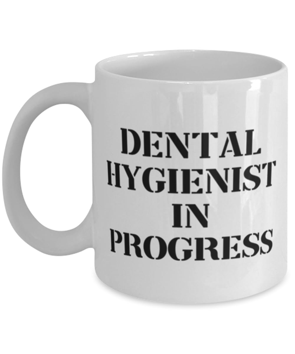 Dental hygienist Gifts For Coworkers, Dental Hygienist in Progress, Special Dental hygienist 11oz 15oz Mug, Cup From Team Leader
