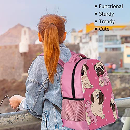 Sac à dos multicouche pour élèves avec grands compartiments scolaires rose