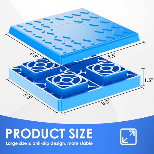 Image of CircleRoad Heavy Duty RV Leveling Blocks 12 Pack, Interlocking Design Camper Leveling Blocks with Packing Bag, Ideal for Leveling Single and Dual Wheels (Blue)