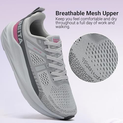 Image of Beita Women's Width Toe Box Walking Shoes｜Wedge Running Athletic Tennis Shoes with Rubber Outsole｜Fashion Platform Sneakers Non-Slip Thick Anti Slip Breathable Cushion Leisure Work