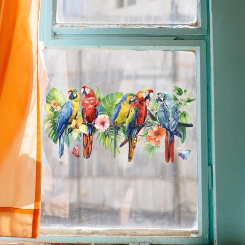 Calcomanías para muebles de flores de loro para restaurar escritorios 7