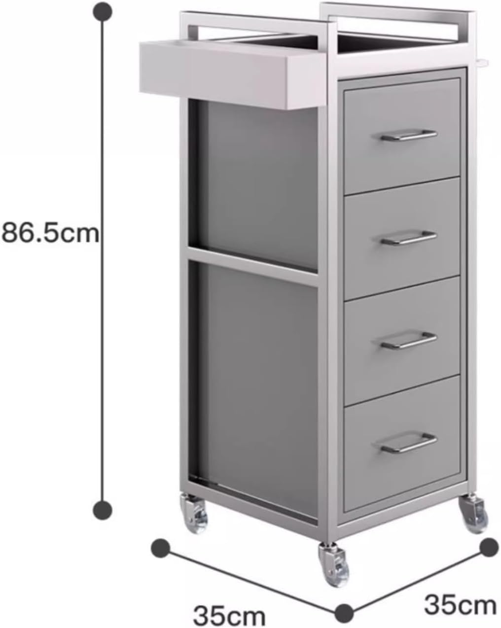 Beauty Salon Trolley Cart 4 Drawers Rolling with Wheels Mobile Hairdressing Barber for Beauty Barbershop Trolley(Pink)