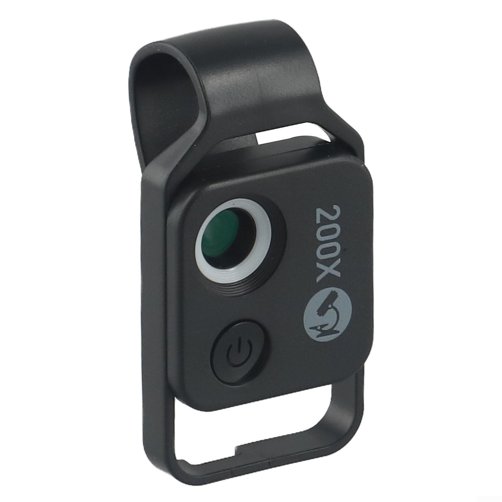Microscopio de teléfono móvil 200X Lupa HD con lente CPL, cámara de inspección portátil USB-C recargable para monedas, sellos piel 68x35mm (negro)
