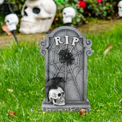 Décorations de cimetière Halloween : mini stèles effrayantes de jardin - 8