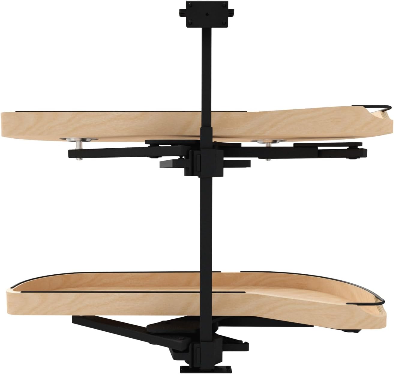 Rev-A-Shelf Craftsman Collection Solid Maple Two-Tier Girasolo w/Soft-Close and Black Accents for 12" Right Opening/Blind Left Corner Cabinets