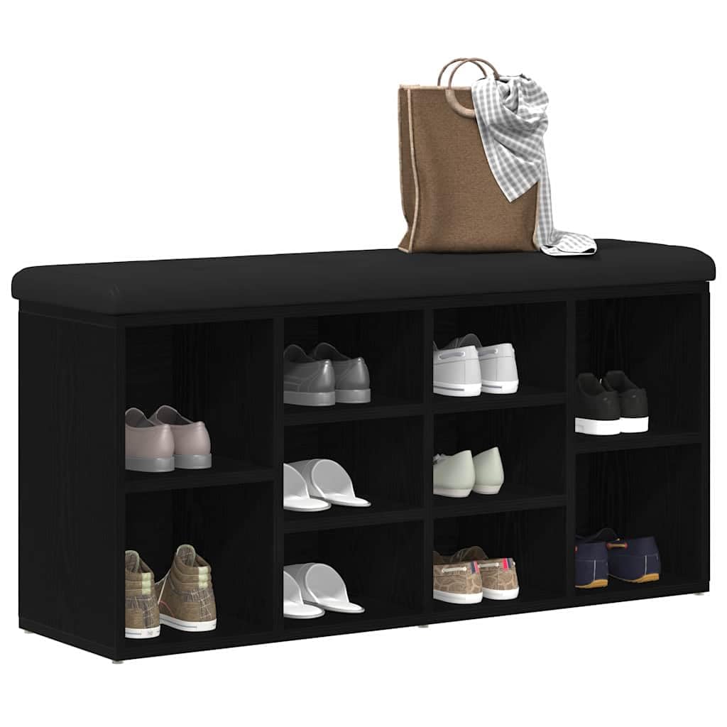 Zapatero Negro Roble 102 x 32 x 50 cm Madera Mecanizada