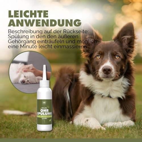 PAW WOW Natürliche Hund-Ohrenspülung 100ml | sanfte Tiefenreinigung & Geruchsschutz mit Lebermoos, Zistrose, Ringelblumen & Schwarzkümmel | 100% natürlich ohne künstliche Zusatzstoffe