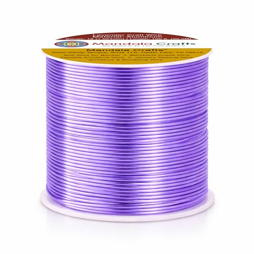 Image of Mandala Crafts 18 Gauge Lavender Anodized Aluminum Craft Wire, 100 FT | Colored, Flexible, Bendable, for Bonsai, Armature, Sculpting, Wire Wrapping, Jewelry Making, Weather & Tarnish Resistant
