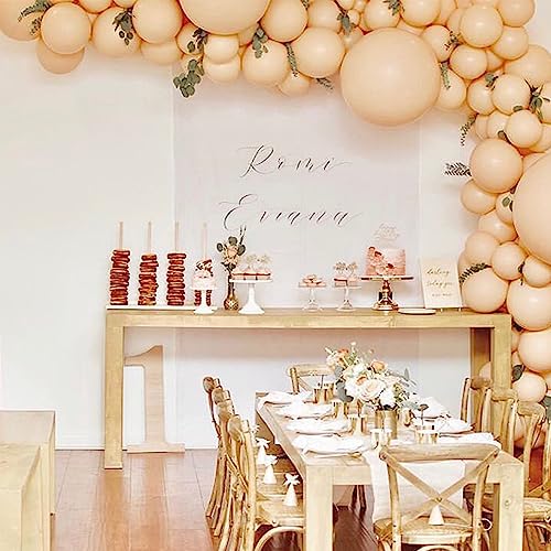Image of 113 Pack Nude Balloons, Beige Apricot Balloon Garland Arch Kit 18 /12 /10 /5 Inch, Neutral Cream Peach Latex Party Balloons, Blush Taupe Helium Balloons for Boho Birthday Wedding Baby Shower Decorations